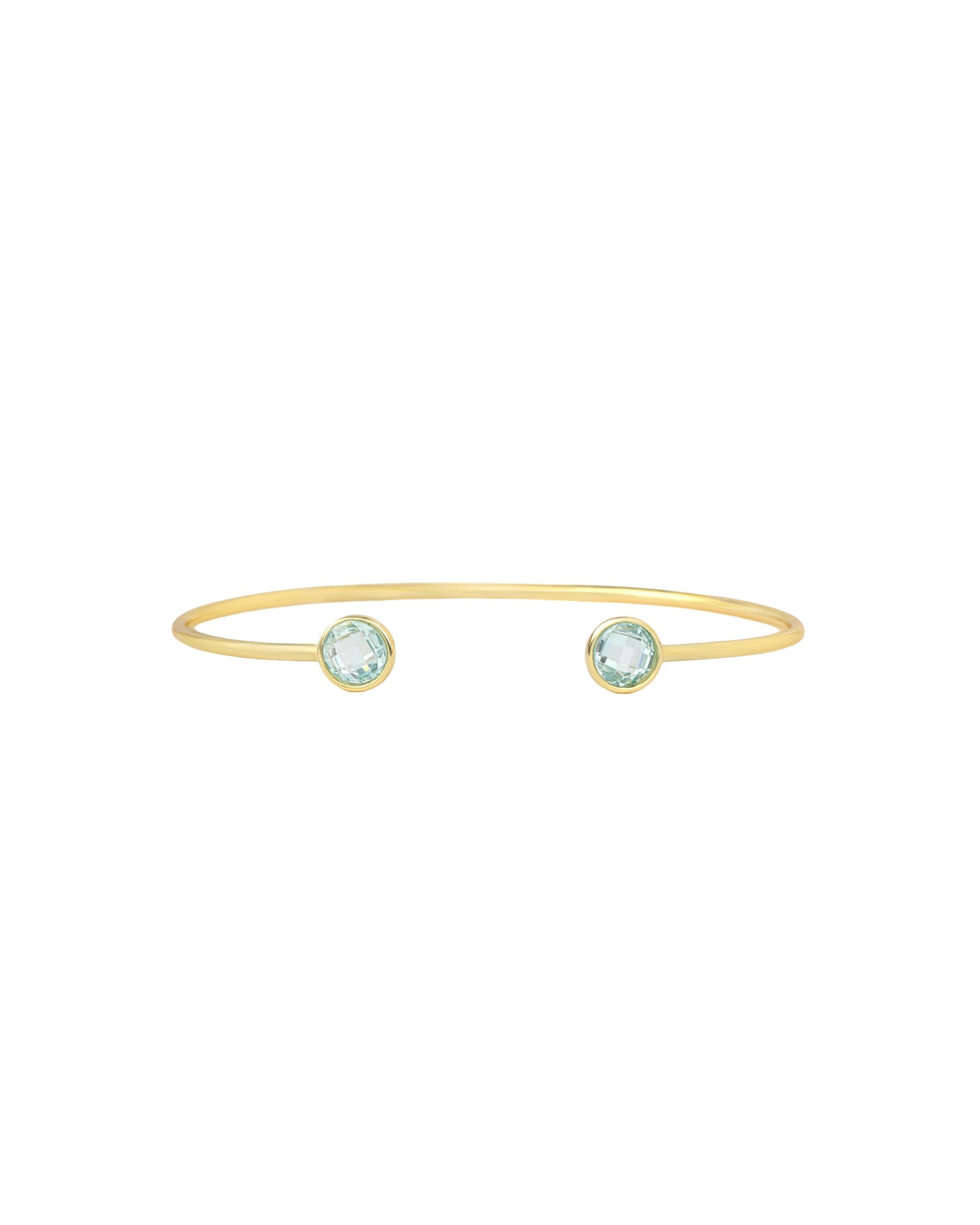 Quiet Icon-Duo CZ Round Cuff-Bracelets-14k Gold Vermeil, Cubic Zirconia-Blue Ruby Jewellery-Vancouver Canada