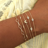 Quiet Icon-Pavé Evil Eye Station Bracelet-Bracelets-Blue Ruby Jewellery-Vancouver Canada