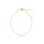 Quiet Icon-Petite Clover Bracelet-Bracelets-14k Gold Vermeil, Cubic Zirconia-Blue Ruby Jewellery-Vancouver Canada
