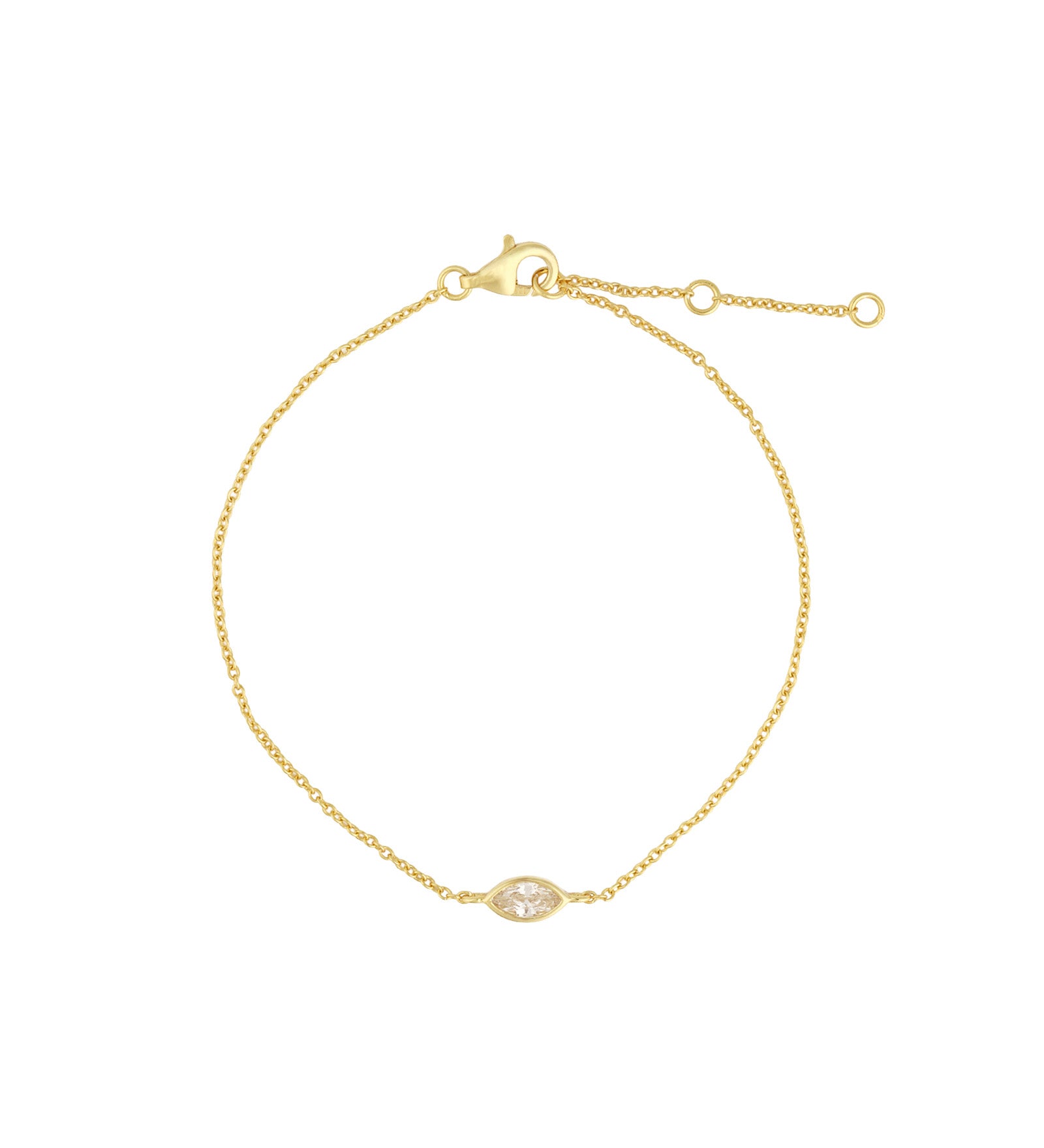 Quiet Icon-Marquise CZ Bracelet-Bracelets-14k Gold Vermeil, Cubic Zirconia-Blue Ruby Jewellery-Vancouver Canada