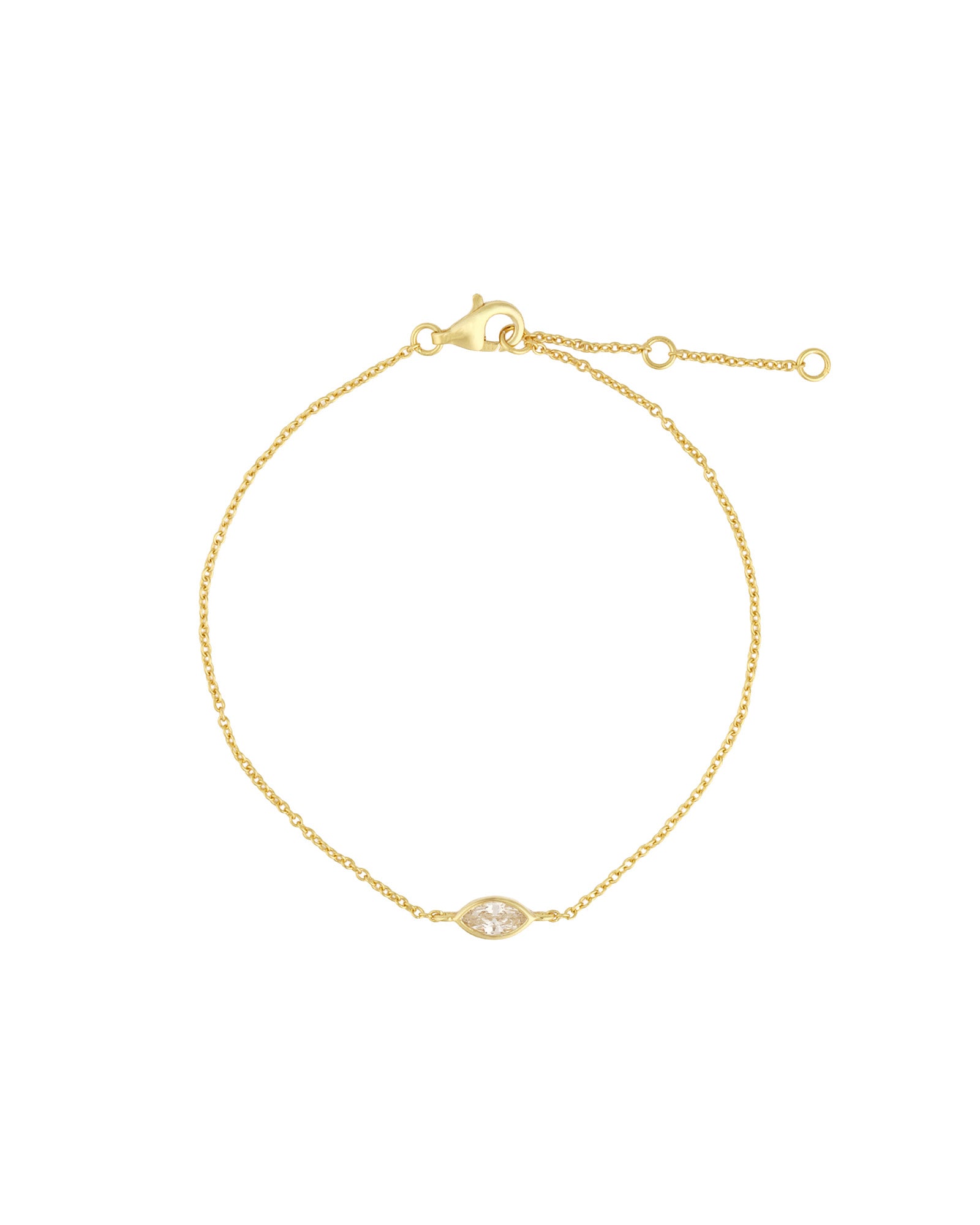 Quiet Icon-Marquise CZ Bracelet-Bracelets-14k Gold Vermeil, Cubic Zirconia-Blue Ruby Jewellery-Vancouver Canada
