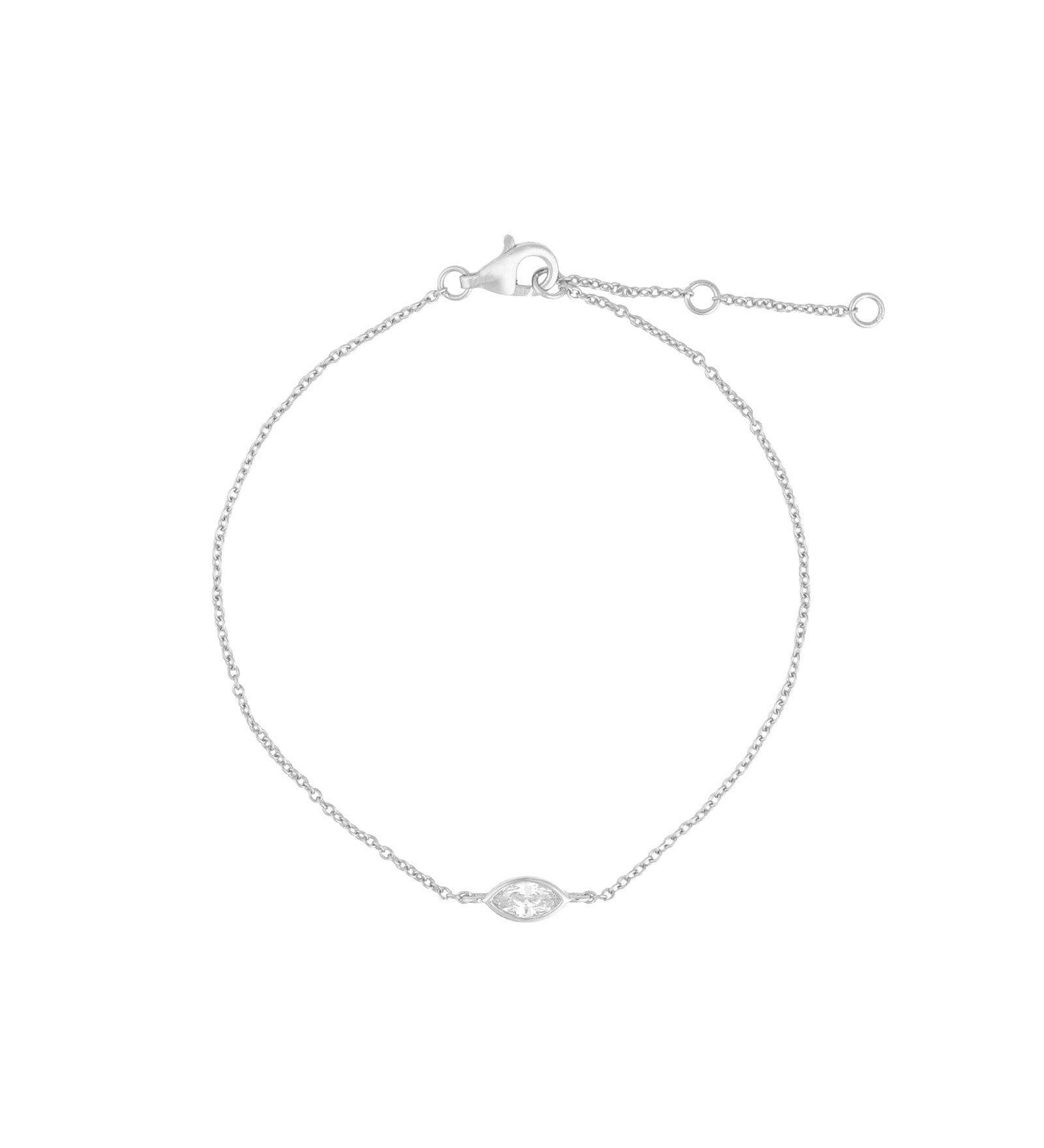 Quiet Icon-Marquise CZ Bracelet-Bracelets-Rhodium Plated Sterling Silver, Cubic Zirconia-Blue Ruby Jewellery-Vancouver Canada