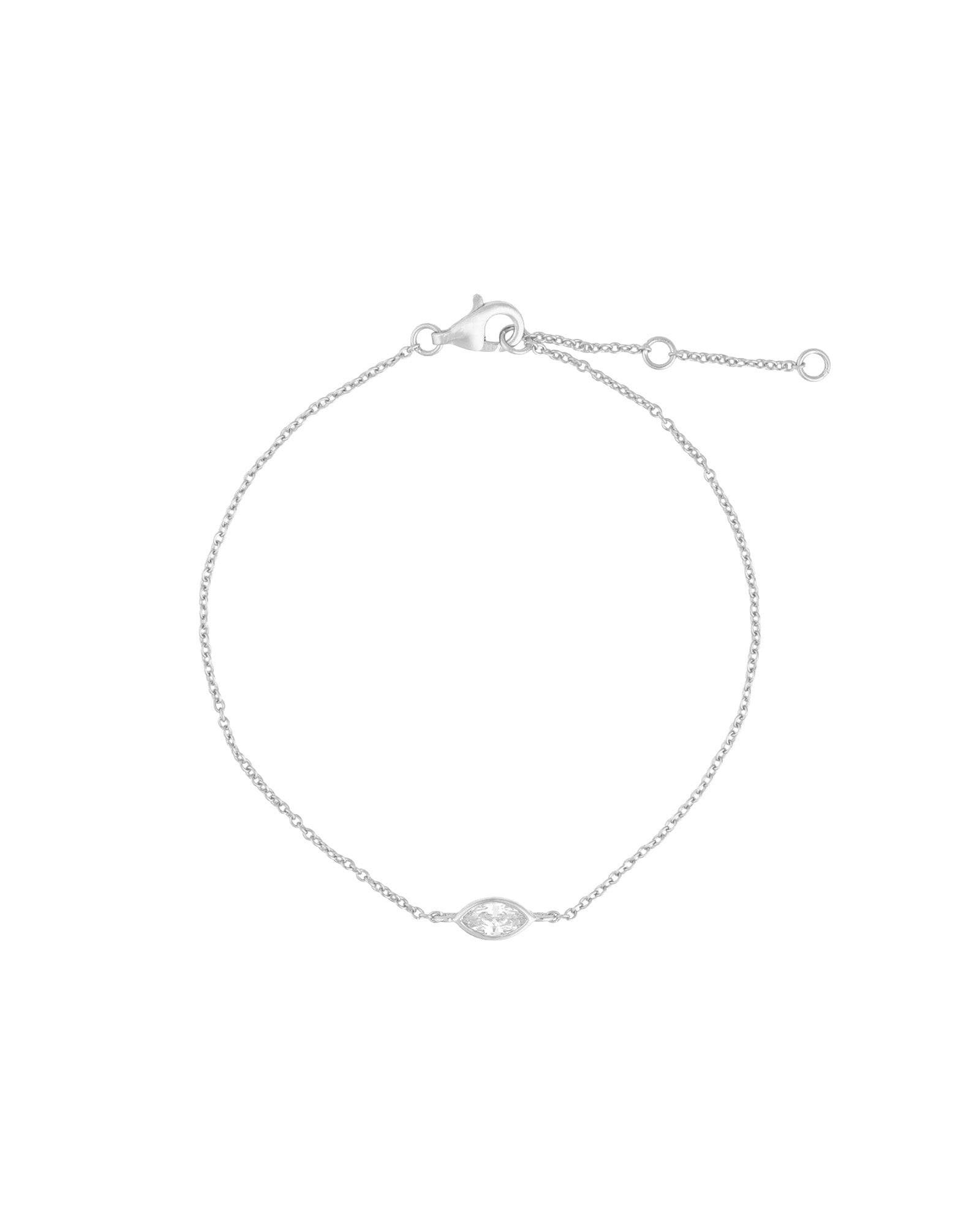 Quiet Icon-Marquise CZ Bracelet-Bracelets-Rhodium Plated Sterling Silver, Cubic Zirconia-Blue Ruby Jewellery-Vancouver Canada