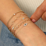 Quiet Icon-Emerald Cut Evil Eye Bracelet-Bracelets-Blue Ruby Jewellery-Vancouver Canada