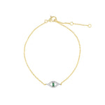 Quiet Icon-Emerald Cut Evil Eye Bracelet-Bracelets-14k Gold Vermeil, Rhodium Plated Sterling Silver, Cubic Zirconia-Blue Ruby Jewellery-Vancouver Canada