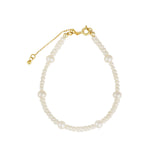 Quiet Icon-Mixed Size Pearl Bracelet-Bracelets-14k Gold Vermeil, White Pearl-Blue Ruby Jewellery-Vancouver Canada