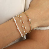 Quiet Icon-Solitaire Pearl Beaded Bracelet-Bracelets-Blue Ruby Jewellery-Vancouver Canada