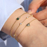 Quiet Icon-Starburst Heart Chain Bracelet-Bracelets-Blue Ruby Jewellery-Vancouver Canada