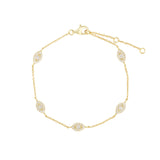 Quiet Icon-Pavé Evil Eye Station Bracelet-Bracelets-14k Gold Vermeil, Cubic Zirconia-Blue Ruby Jewellery-Vancouver Canada