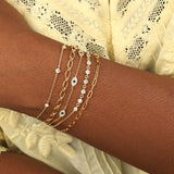 Quiet Icon-Pavé Evil Eye Station Bracelet-Bracelets-Blue Ruby Jewellery-Vancouver Canada