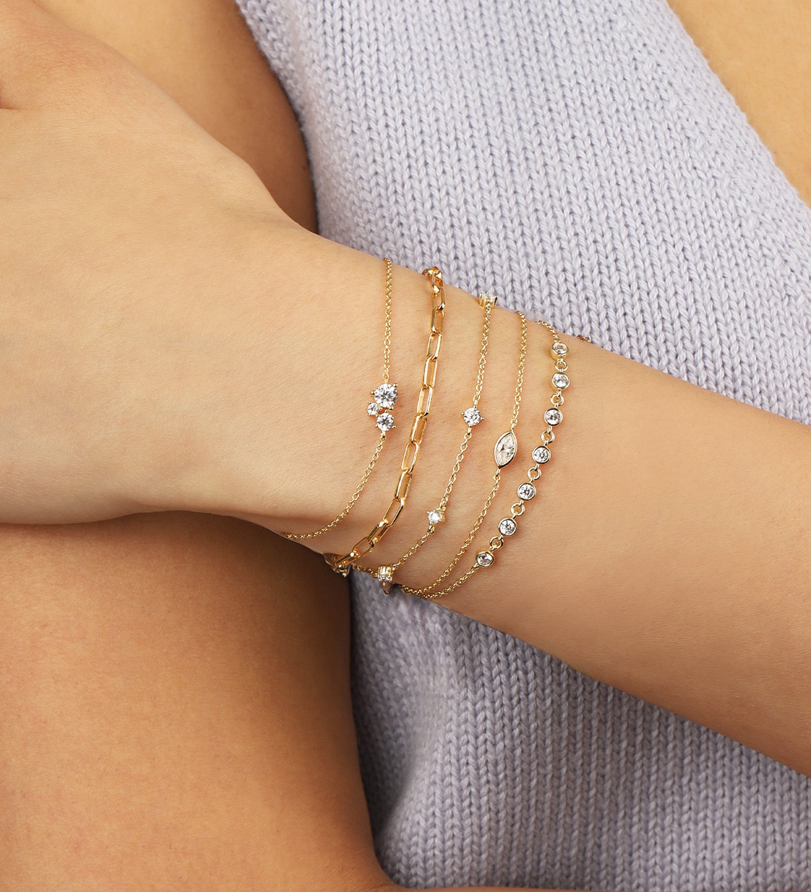 Quiet Icon-CZ Dot Chain Bracelet-Bracelets-Blue Ruby Jewellery-Vancouver Canada