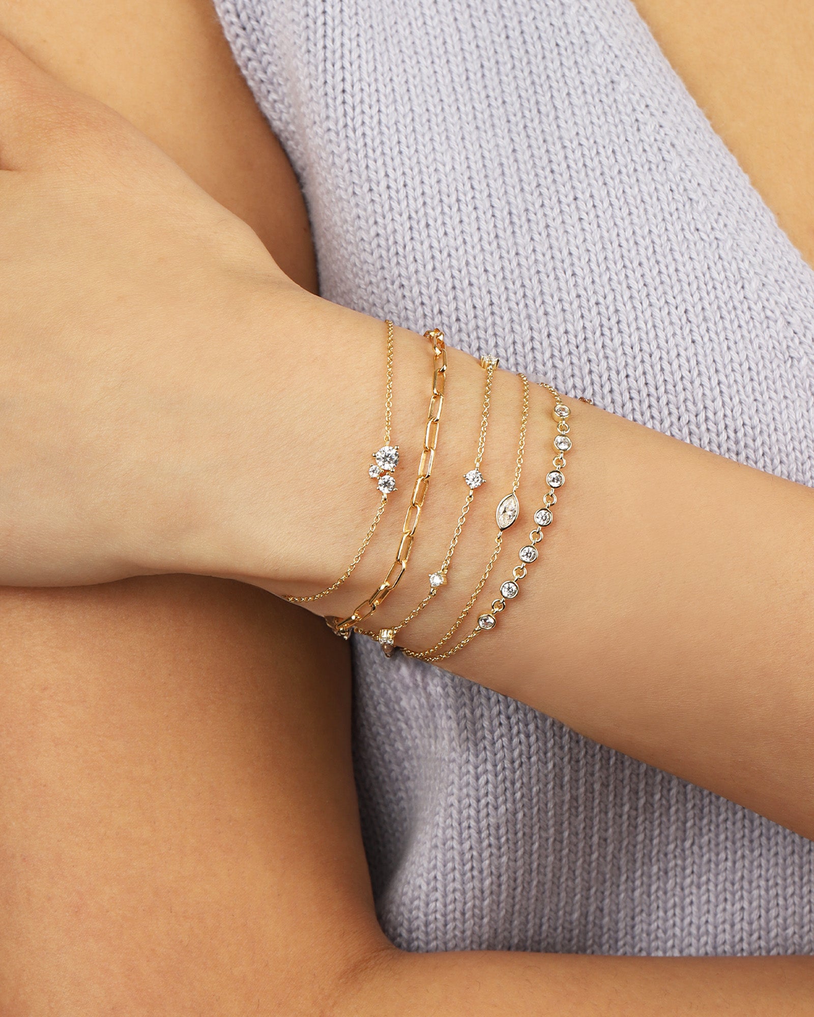 Quiet Icon-CZ Dot Chain Bracelet-Bracelets-Blue Ruby Jewellery-Vancouver Canada