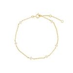 Quiet Icon-CZ Dot Chain Bracelet-Bracelets-14k Gold Vermeil, Cubic Zirconia-Blue Ruby Jewellery-Vancouver Canada