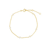 Quiet Icon-CZ Dot Chain Bracelet-Bracelets-14k Gold Vermeil, Cubic Zirconia-Blue Ruby Jewellery-Vancouver Canada