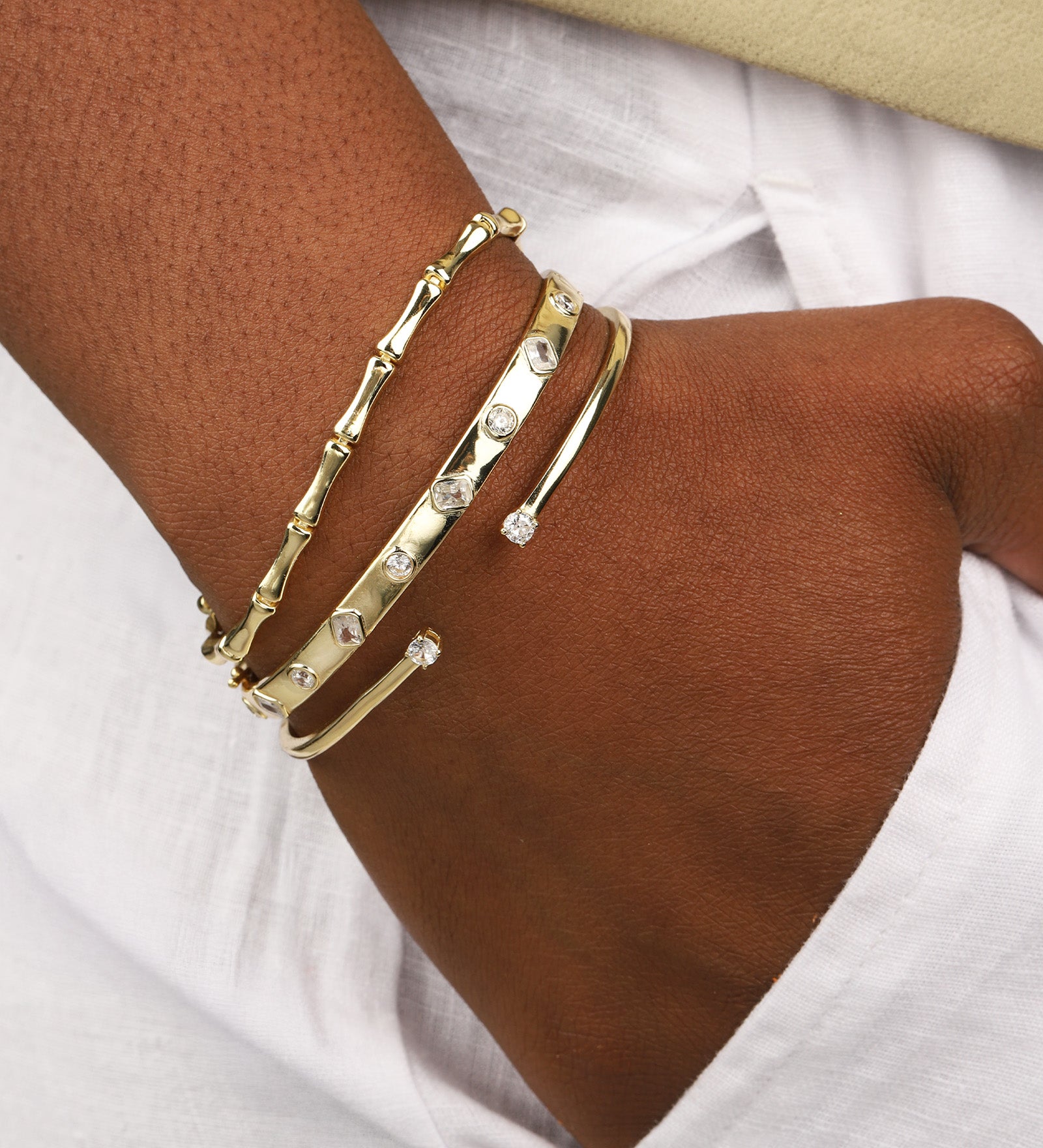 Quiet Icon-CZ Tipped Cuff-Bracelets-Blue Ruby Jewellery-Vancouver Canada