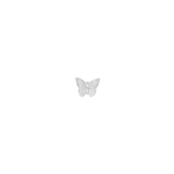 Quiet Icon-Small Butterfly Single Stud-Earrings-Rhdodium Plated Sterling Silver-Blue Ruby Jewellery-Vancouver Canada
