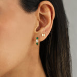 Quiet Icon-Mixed Silhouette Huggies-Earrings-Blue Ruby Jewellery-Vancouver Canada