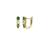 Quiet Icon-Mixed Silhouette Huggies-Earrings-14k Gold Vermeil, Cubic Zirconia-Blue Ruby Jewellery-Vancouver Canada