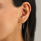 Quiet Icon-Teardrop Threader Earrings-Earrings-Blue Ruby Jewellery-Vancouver Canada