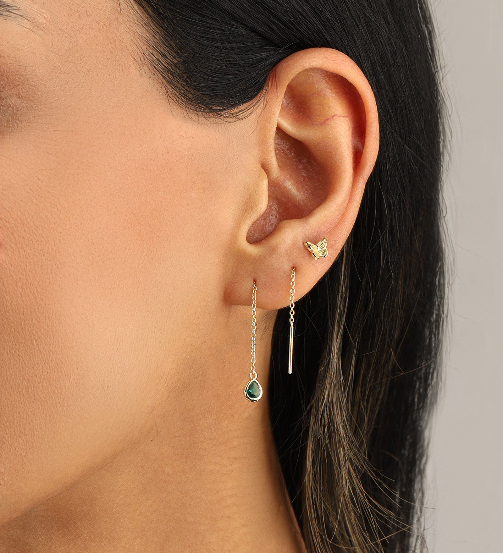 Quiet Icon-Teardrop Threader Earrings-Earrings-Blue Ruby Jewellery-Vancouver Canada