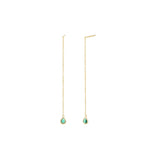 Quiet Icon-Teardrop Threader Earrings-Earrings-14k Gold Vermeil, Cubic Zirconia-Blue Ruby Jewellery-Vancouver Canada