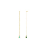 Quiet Icon-Teardrop Threader Earrings-Earrings-14k Gold Vermeil, Cubic Zirconia-Blue Ruby Jewellery-Vancouver Canada