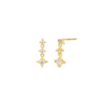 Quiet Icon-Luminous Star Trio Studs-Earrings-14k Gold Vermeil, Cubic Zirconia-Blue Ruby Jewellery-Vancouver Canada