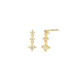 Quiet Icon-Luminous Star Trio Studs-Earrings-14k Gold Vermeil, Cubic Zirconia-Blue Ruby Jewellery-Vancouver Canada