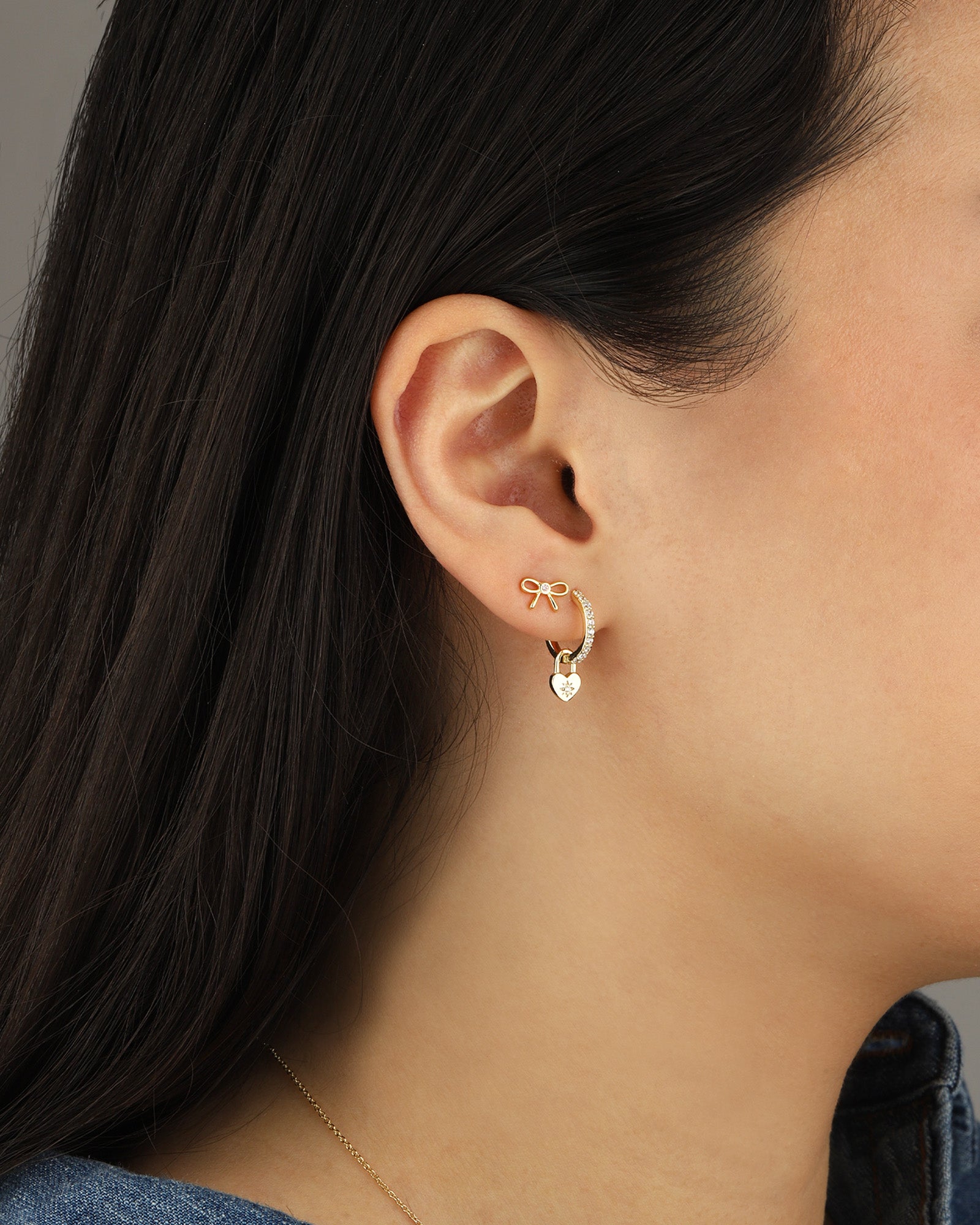 Quiet Icon-Bezel Bow Studs-Earrings-Blue Ruby Jewellery-Vancouver Canada