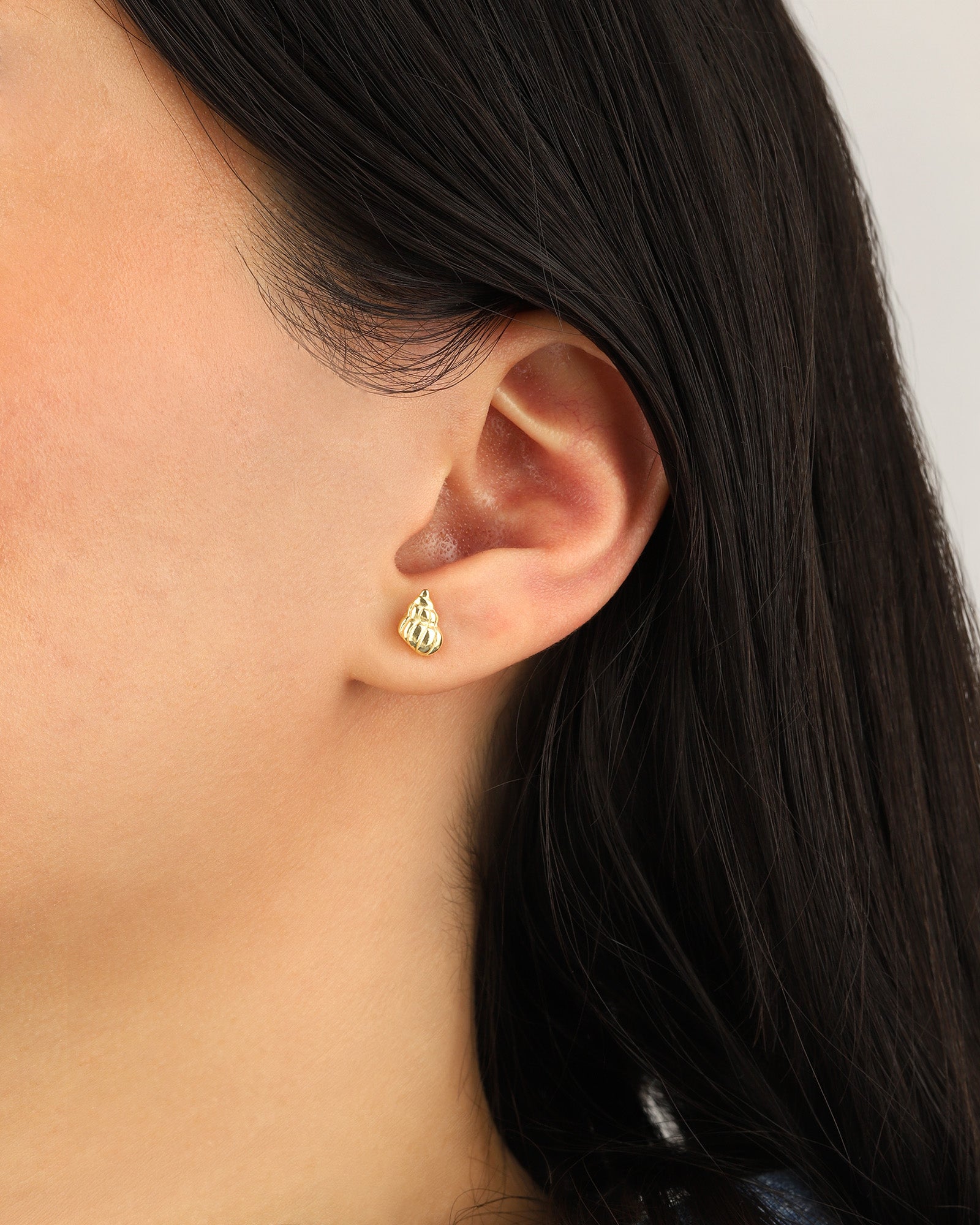 Quiet Icon-Spiral Shell Studs-Earrings-Blue Ruby Jewellery-Vancouver Canada