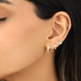 Quiet Icon-Emerald Radiance Huggies-Earrings-Blue Ruby Jewellery-Vancouver Canada