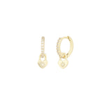 Heart Padlock Pavé Hoops 14k Gold Vermeil, Cubic Zirconia