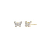 Quiet Icon-Flutter Studs-Earrings-14k Gold Vermeil, Cubic Zirconia-Blue Ruby Jewellery-Vancouver Canada