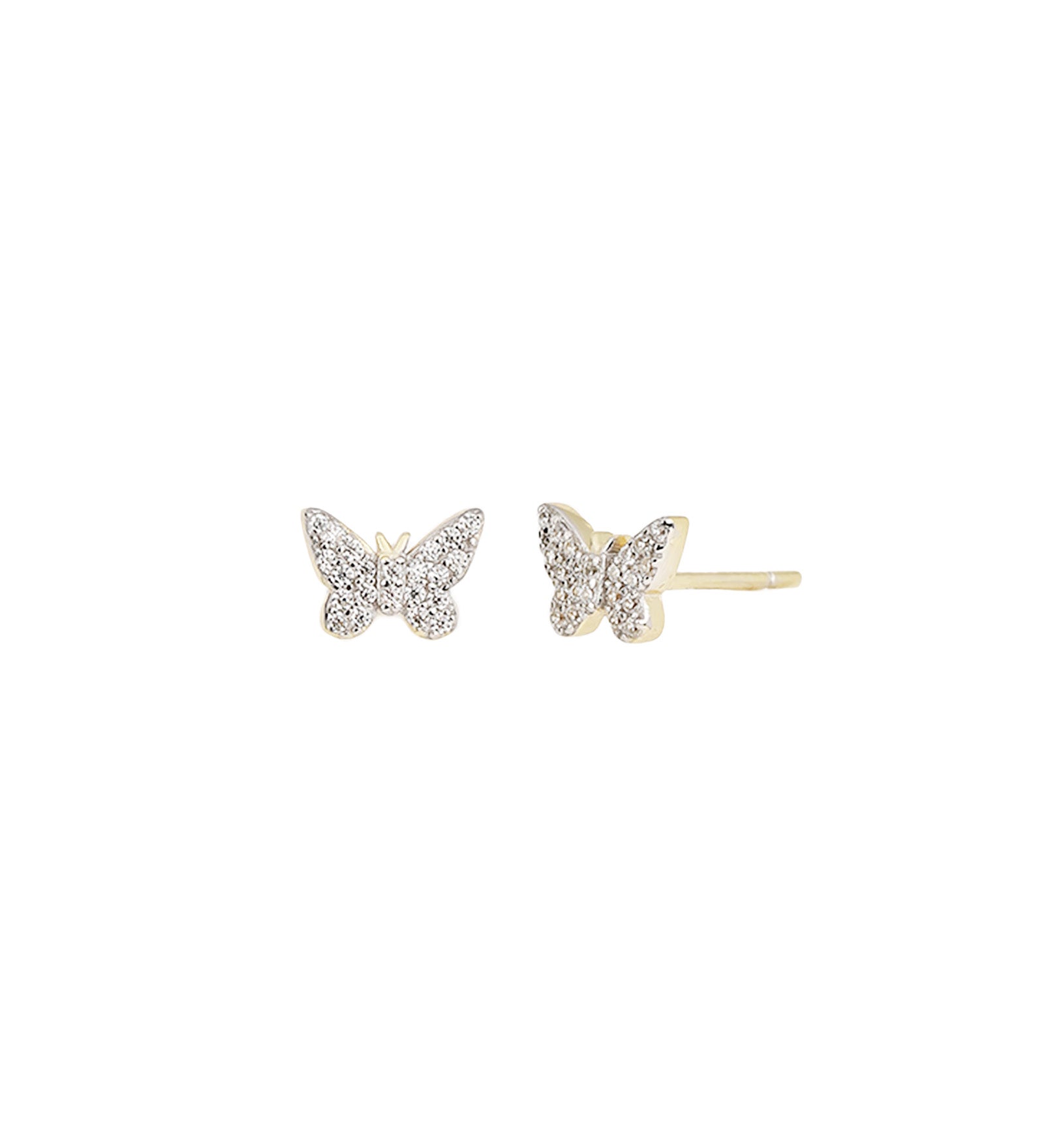 Quiet Icon-Flutter Studs-Earrings-14k Gold Vermeil, Cubic Zirconia-Blue Ruby Jewellery-Vancouver Canada