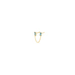 Quiet Icon-Double Baguette CZ Chain Studs-Earrings-Blue Ruby Jewellery-Vancouver Canada