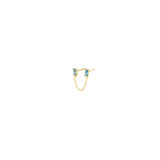 Quiet Icon-Double Baguette CZ Chain Studs-Earrings-Blue Ruby Jewellery-Vancouver Canada