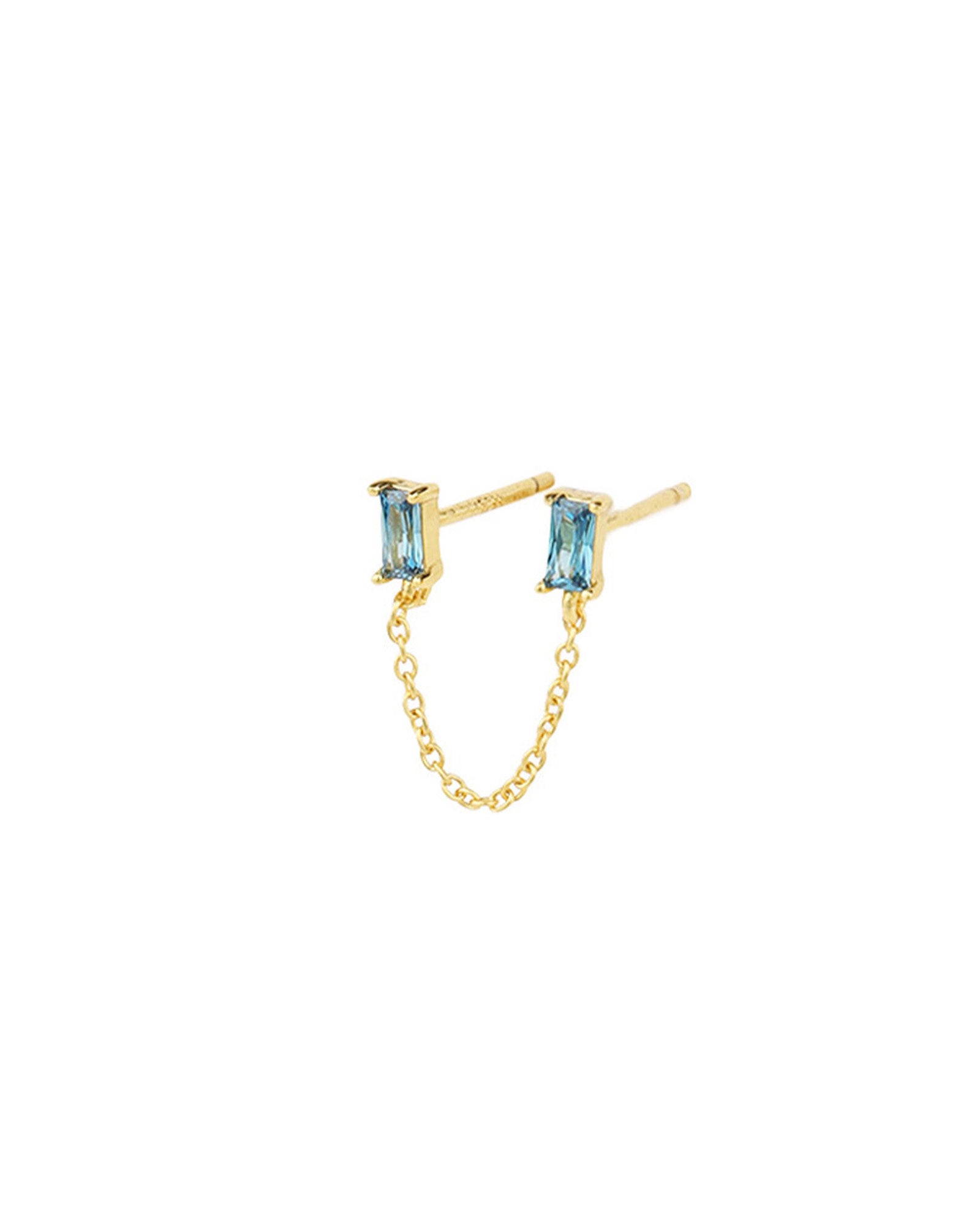 Quiet Icon-Double Baguette Single Stud-Earrings-Blue Ruby Jewellery-Vancouver Canada