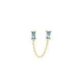 Quiet Icon-Double Baguette Single Stud-Earrings-Blue Ruby Jewellery-Vancouver Canada