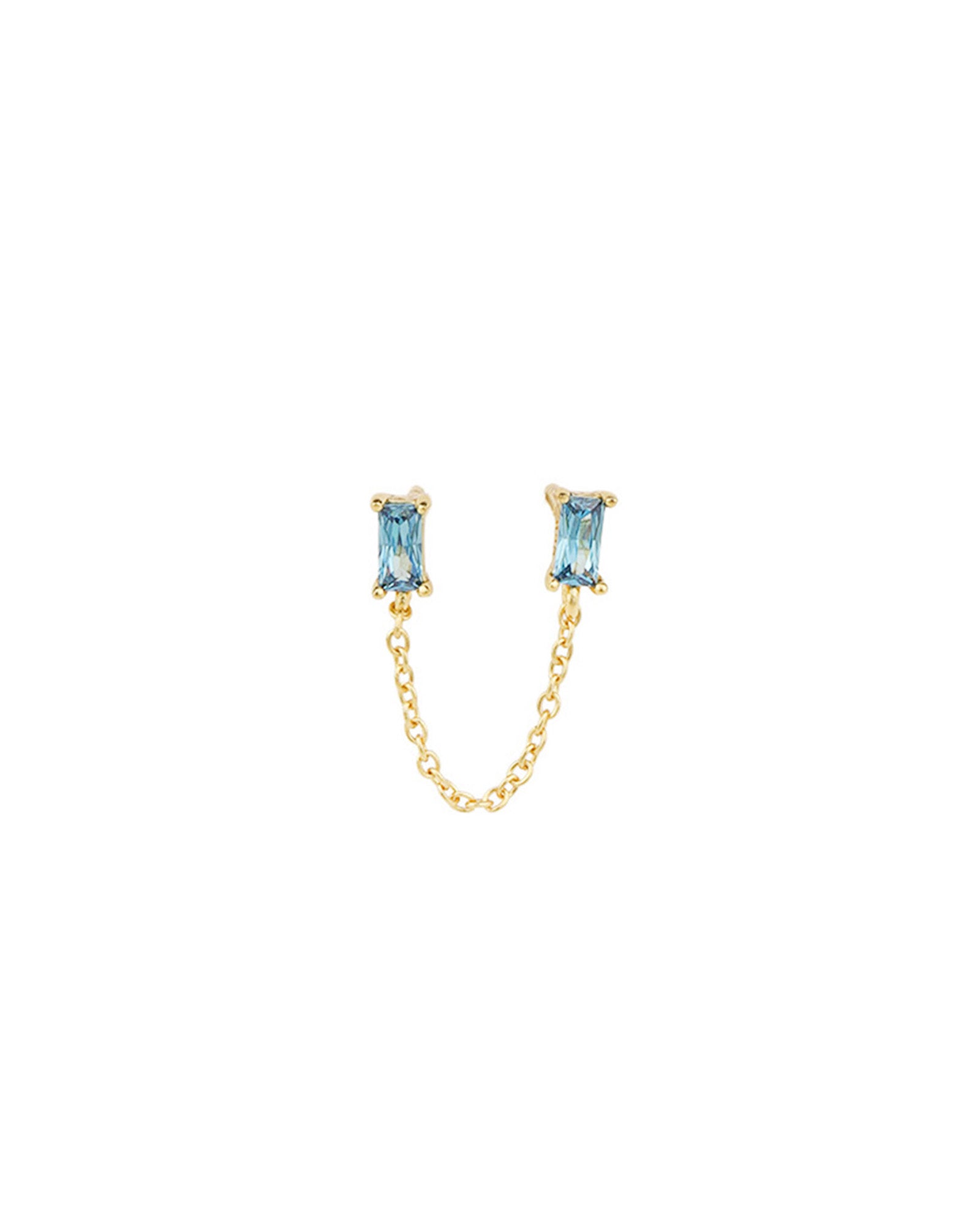 Quiet Icon-Double Baguette Single Stud-Earrings-Blue Ruby Jewellery-Vancouver Canada