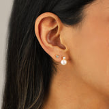 Quiet Icon-CZ & Pearl Drop Studs-Earrings-Blue Ruby Jewellery-Vancouver Canada