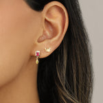 Quiet Icon-Emerald & Marquise Cut CZ Drop Studs-Earrings-Blue Ruby Jewellery-Vancouver Canada