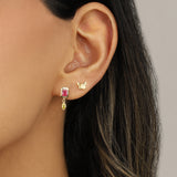Quiet Icon-Emerald & Marquise Cut CZ Drop Studs-Earrings-Blue Ruby Jewellery-Vancouver Canada