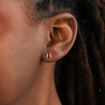 Quiet Icon-Emerald Cut Bezel CZ Studs-Earrings-Blue Ruby Jewellery-Vancouver Canada