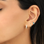 Quiet Icon-Emerald Cut Bezel CZ Studs-Earrings-Blue Ruby Jewellery-Vancouver Canada
