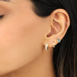 Quiet Icon-Emerald Cut Bezel CZ Studs-Earrings-Blue Ruby Jewellery-Vancouver Canada