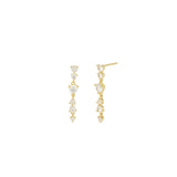 Quiet Icon-Six CZ Spark Drop Studs-Earrings-14k Gold Vermeil, Cubic Zirconia-Blue Ruby Jewellery-Vancouver Canada