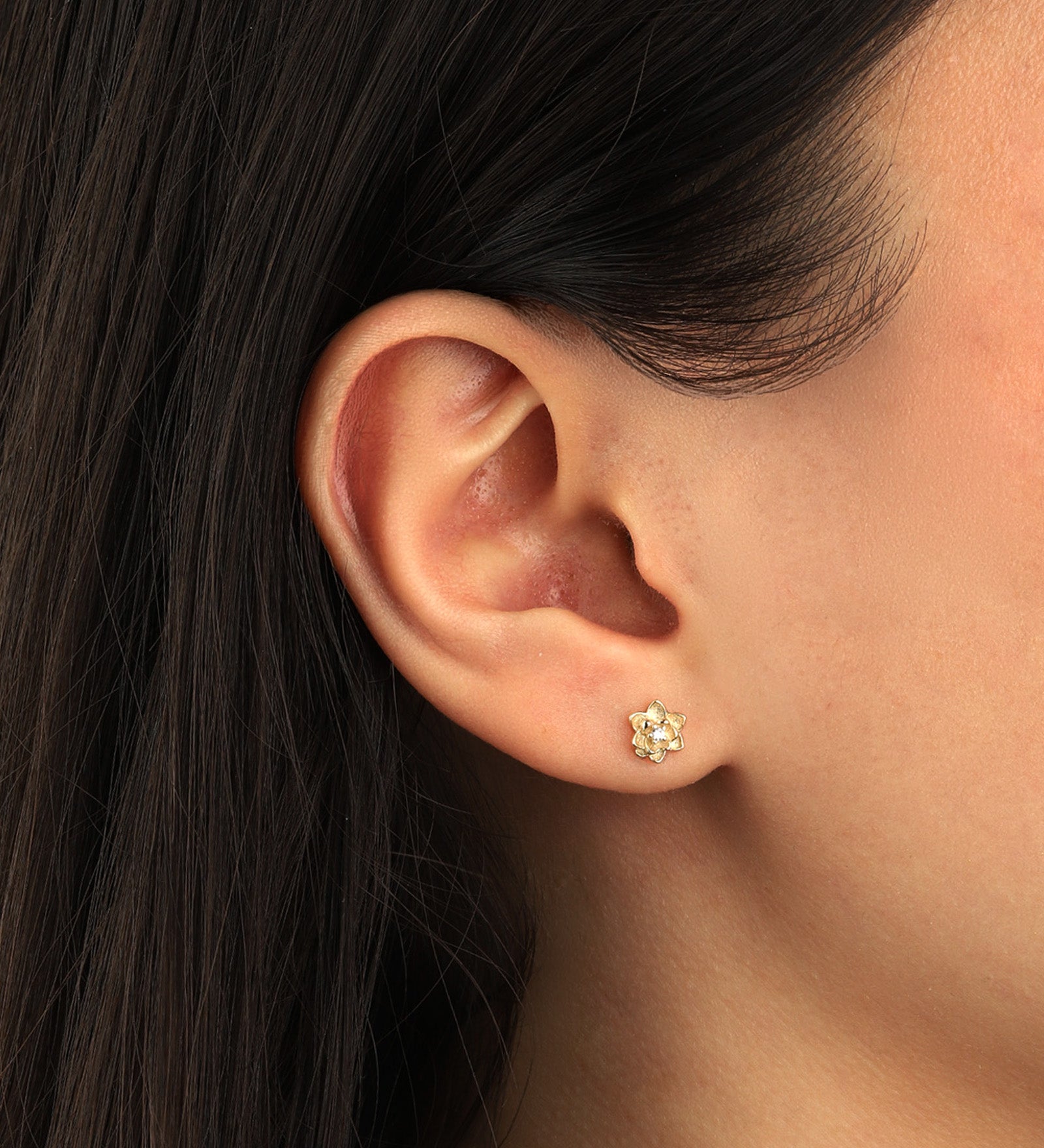 Quiet Icon-Lotus Flower Studs-Earrings-Blue Ruby Jewellery-Vancouver Canada