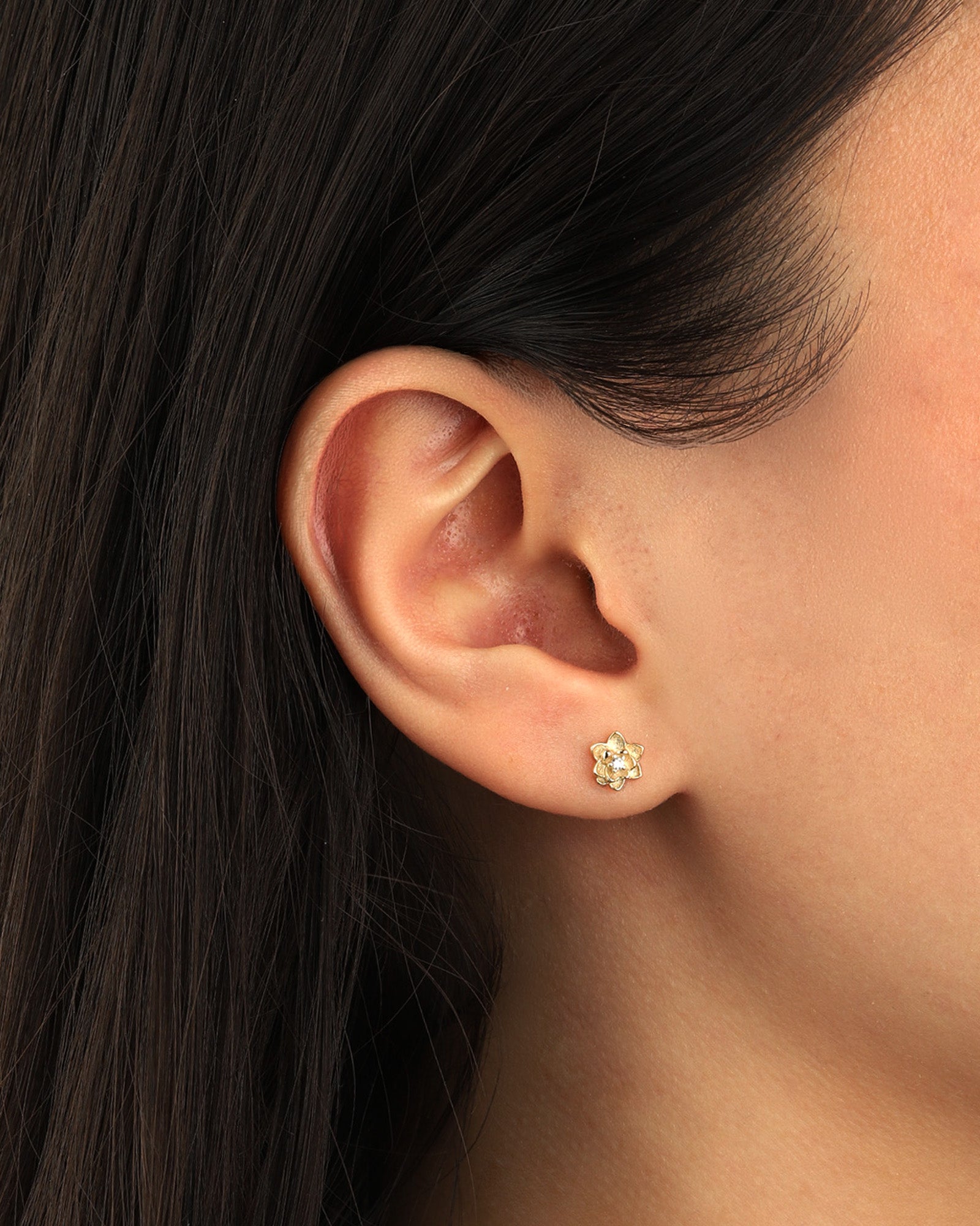 Quiet Icon-Lotus Flower Studs-Earrings-Blue Ruby Jewellery-Vancouver Canada