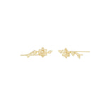 Quiet Icon-Lotus Flower Ear Climbers-Earrings-Blue Ruby Jewellery-Vancouver Canada