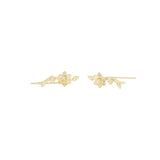 Quiet Icon-Lotus Flower Ear Climbers-Earrings-Blue Ruby Jewellery-Vancouver Canada